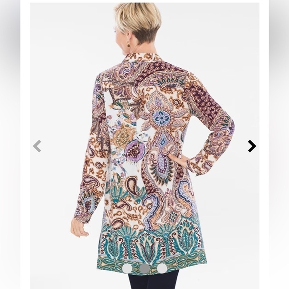 Chico's Multicolor Paisley Button Down Shirt - Picture 3 of 7